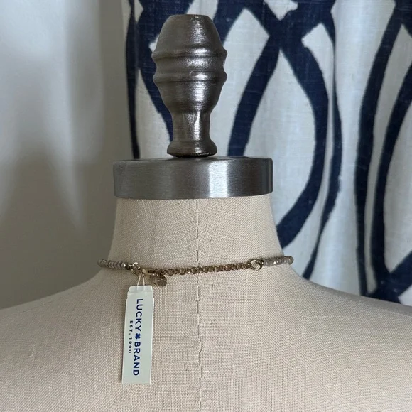 LUCKY BRAND Gray/Black Feather & Czech Crystal Lariat Necklace - Picture 6 of 7